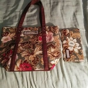 Longaberger handbag and matching checkbook cover